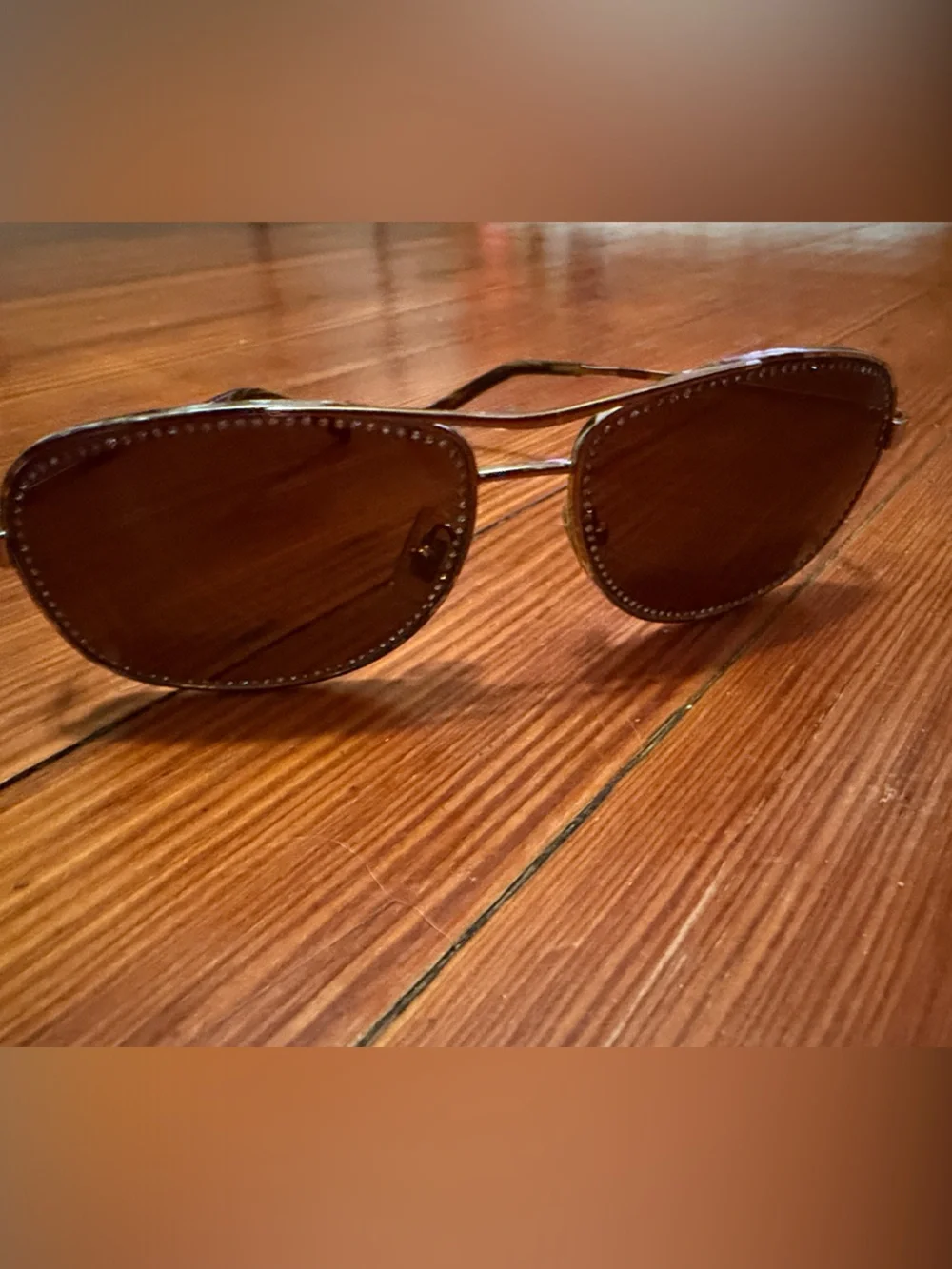 Miu Miu Black Sunglasses with Crystal-Trim Frame